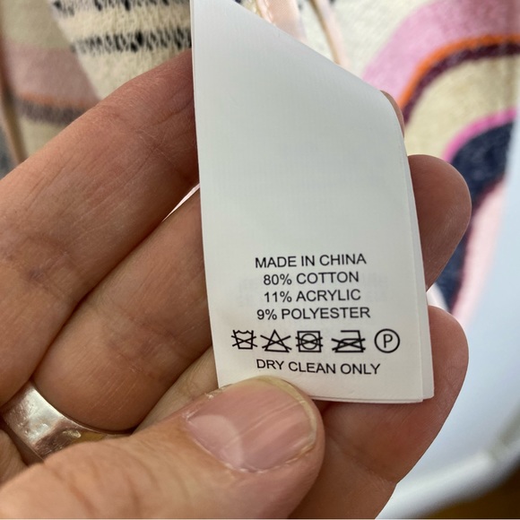 Kate Spade Berber Stripe jacket Cotton Pink Blue White Summer Spring Size 4 - Picture 9 of 10